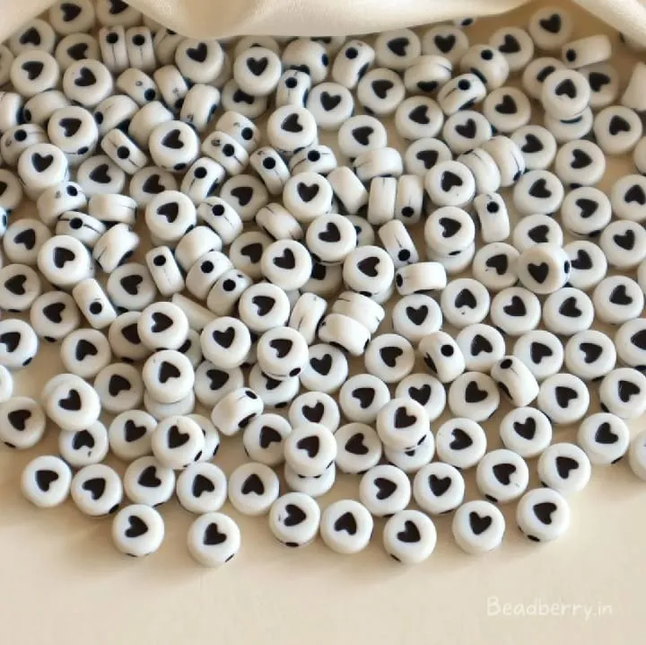 BLACK HEART BEADS